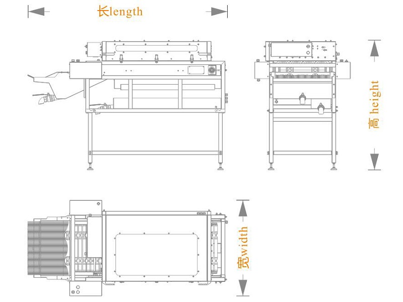 全自动洗蛋机（长宽高）尺寸图